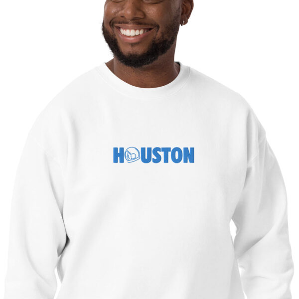 houston sweatshirt crew neck white